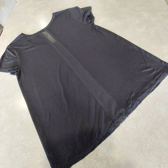 JOE FRESH Women's Black Cap Sleeves Knit Tee-Shirt w/Mesh Panel in Back - XS/TP - Picture 3 of 10